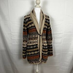 H&M L.O.G.G. Fair Isle Shawl Cardigan - M